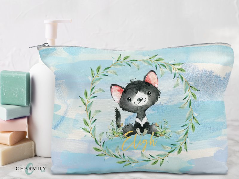Blue Australian Animal  | Storage Pouch | Pencil Case | Cosmetic Bag | Personalised | Rose Gold, Gold or Silver Zip!