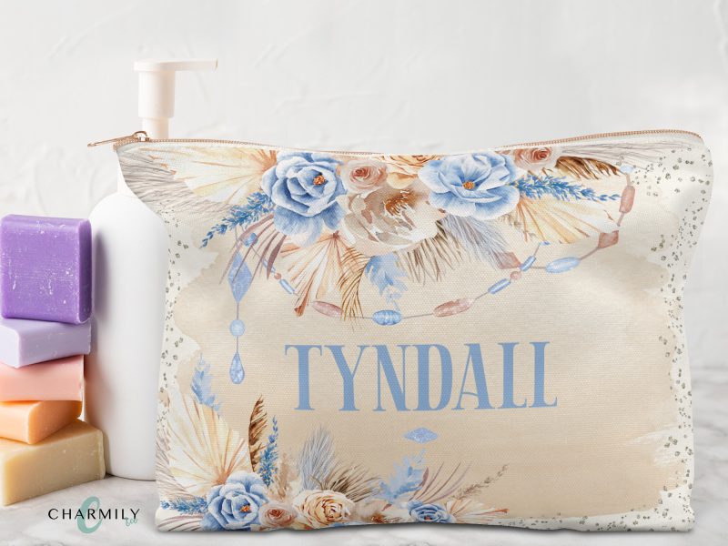 Bohemian Dreams | Cosmetic Bag | Storage Pouch | Toiletries |  Personalised | Rose Gold, Gold or Silver Zip!