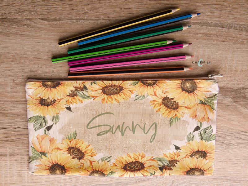 Sunflower Pencil Case | Personalised Pencil Stationary | School Accessories