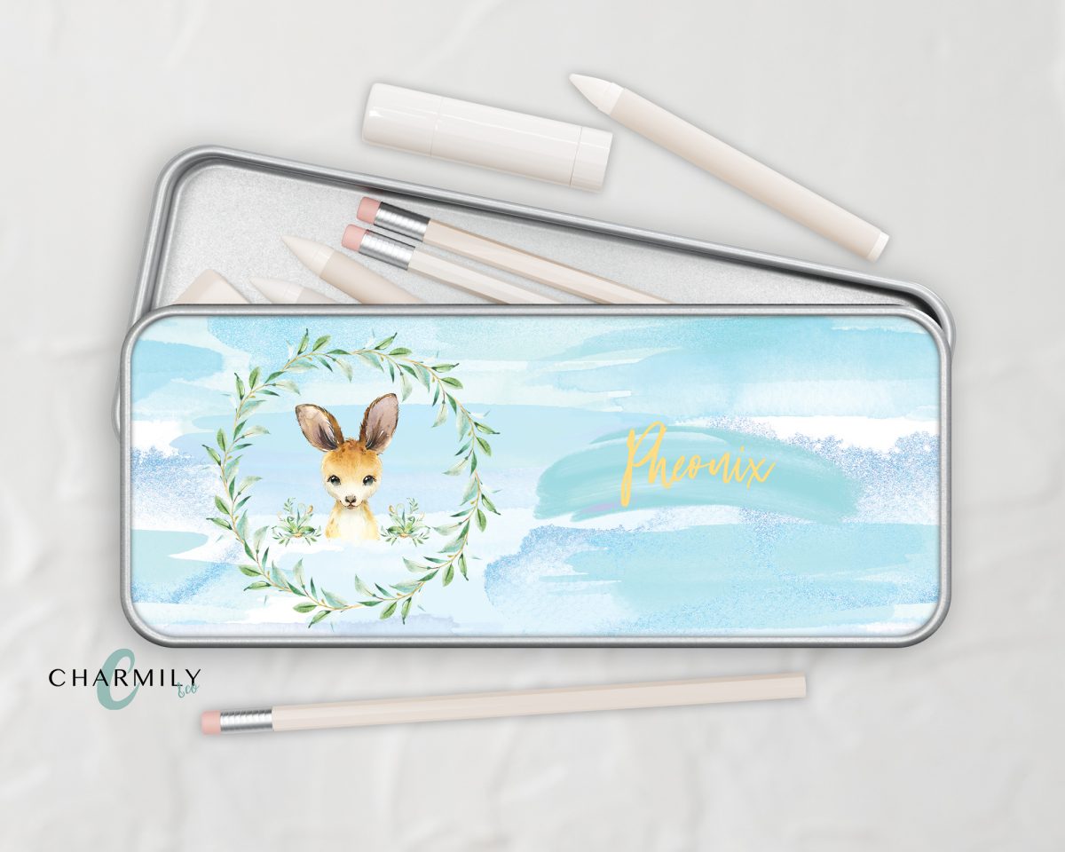 Blue Australian Animal Metal Tin | Metal Pencil Tin | Rectangle Metal Storage Box | Personalised & Non-Personalised | Desk Stationary | School Pencil Case - Image 6