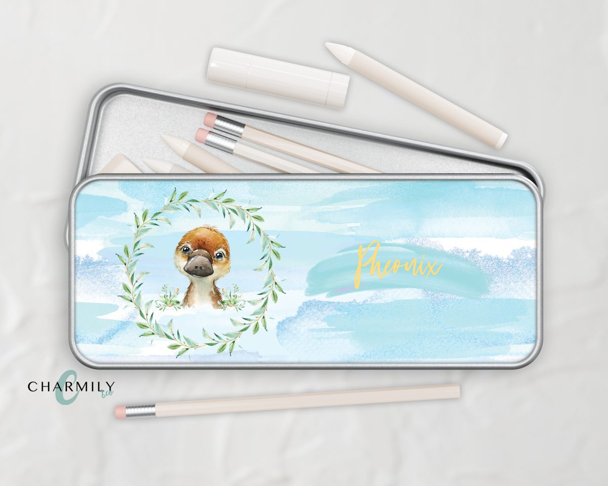 Blue Australian Animal Metal Tin | Metal Pencil Tin | Rectangle Metal Storage Box | Personalised & Non-Personalised | Desk Stationary | School Pencil Case - Image 4