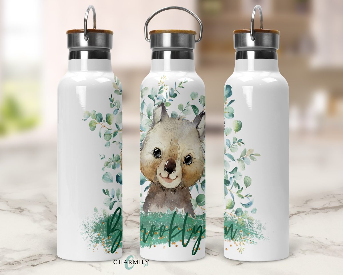 Eucalyptus Australian Animal Bamboo Lid Waterbottle | Personalised & Non-Personalised | Insulated Bottle - Image 4