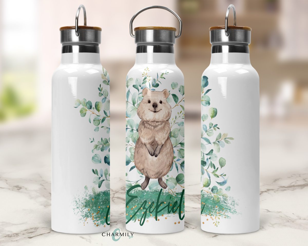 Eucalyptus Australian Animal Bamboo Lid Waterbottle | Personalised & Non-Personalised | Insulated Bottle - Image 3