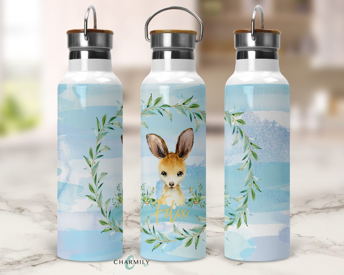 Blue Australian Animal Bamboo Lid Waterbottle | Personalised & Non-Personalised | Insulated Bottle - Image 5