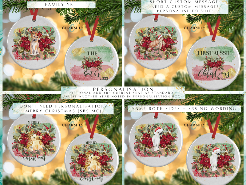 Berry Merry Australiana Christmas Ornament | Tree Decoration | Available in Ceramic, Aluminium or Wood