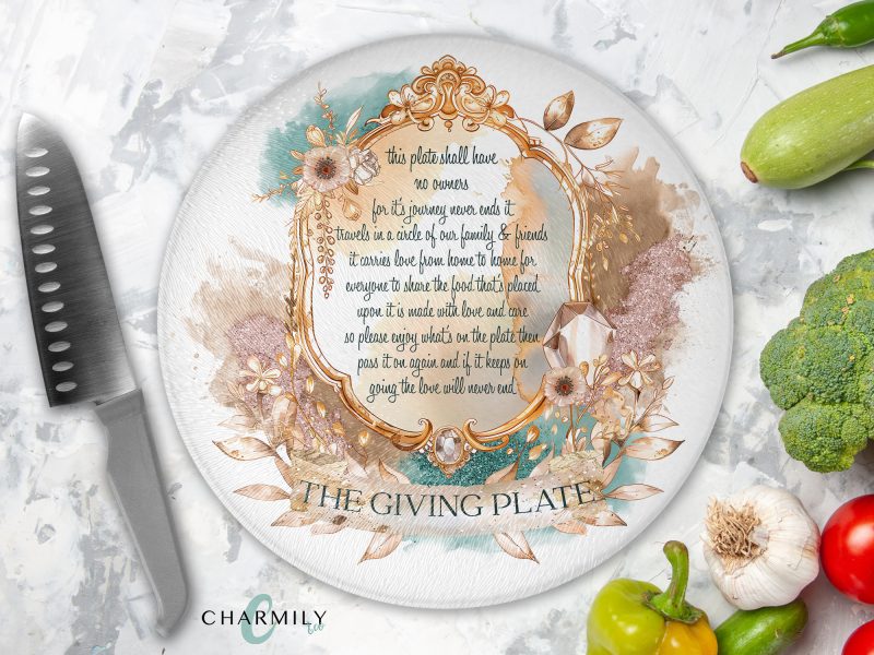 Regal Reverie Giving Plate Round Glass Chopping Board | Family Sharing Platter